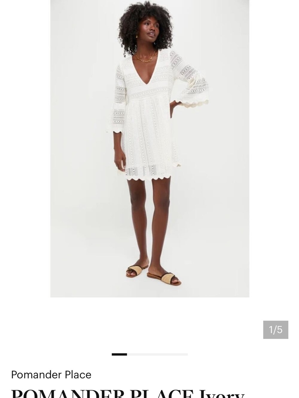 POMANDER PLACE Ivory Lace Linnea Dress XS- NWT